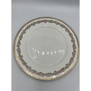 Set 5 Antique Limoges Guerin W.G. & Co Floral Gold Rim Dinner Plates 10”